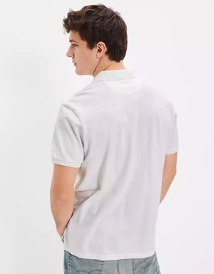 Polos American Eagle AE Super Soft Legend Pique Blanche Homme | LLY-84350213